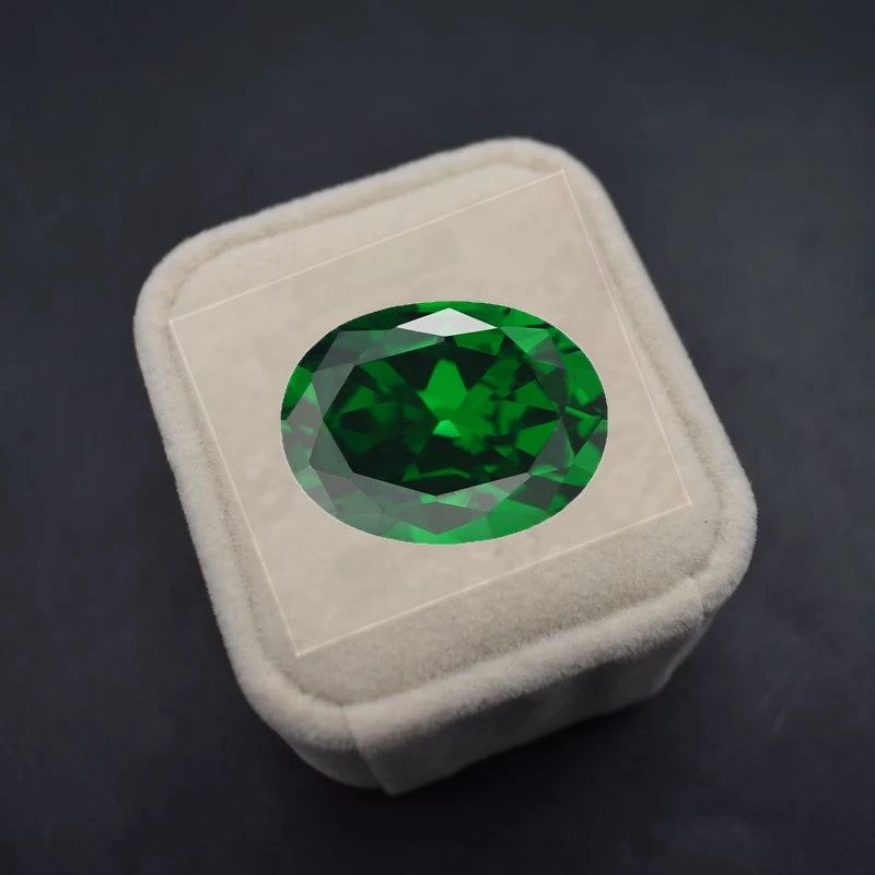 Created Emerald Oval Cut Loose Gemstone