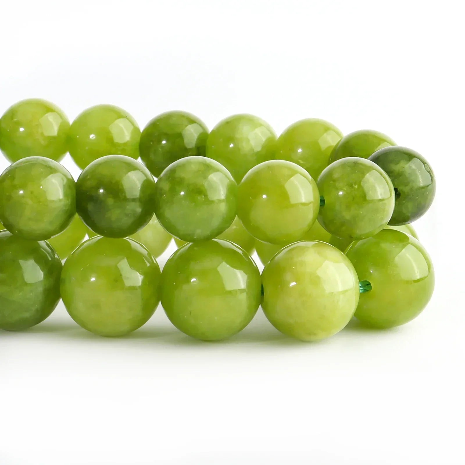 Natural Peridot Chalcedony Lemon Green Jades Stone Beads For Jewelry Making DIY Bracelets Necklace Accessories Supplies 6/8/10mm