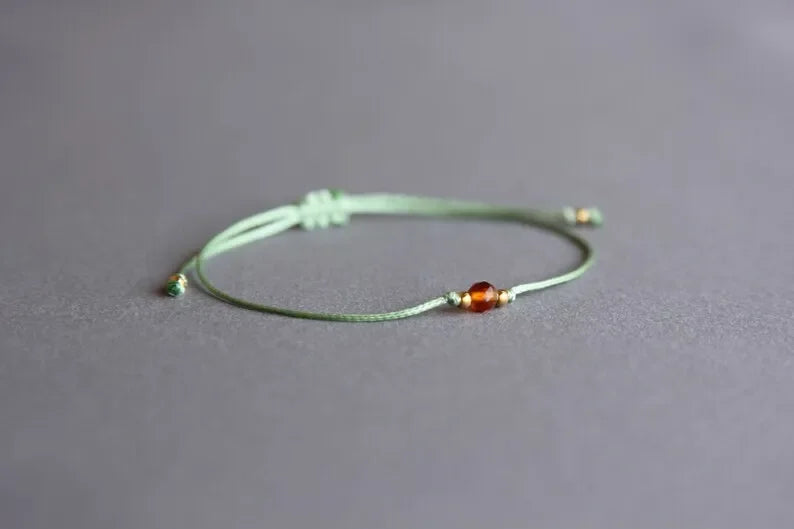 Faceted Carnelian Gemstone Bracelet