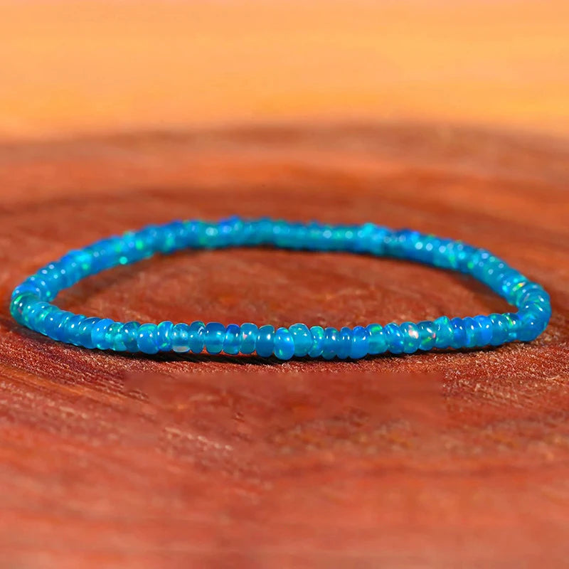 Natural Opal Beaded Bracelet – Genuine Crystal Stretch Bracelet for Women