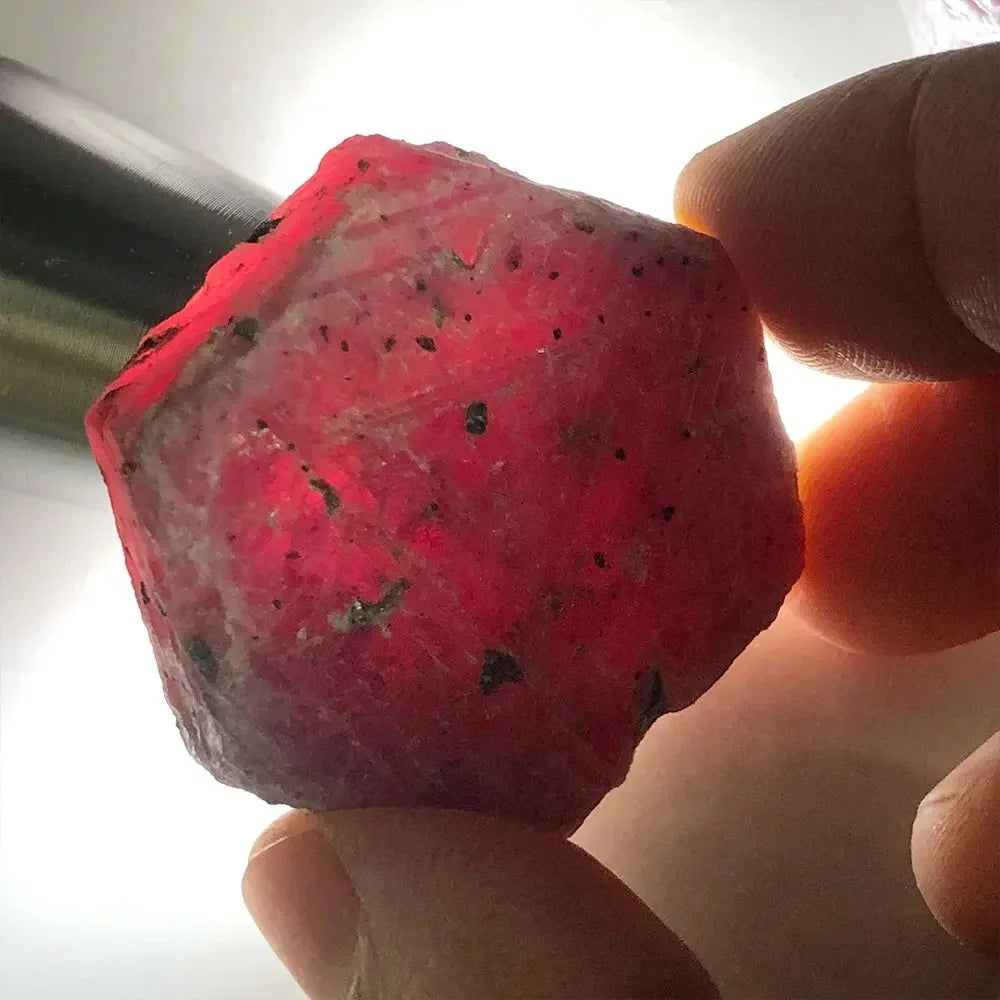 Natural Ruby Corundum Raw Crystal Stone | Genuine July Birthstone