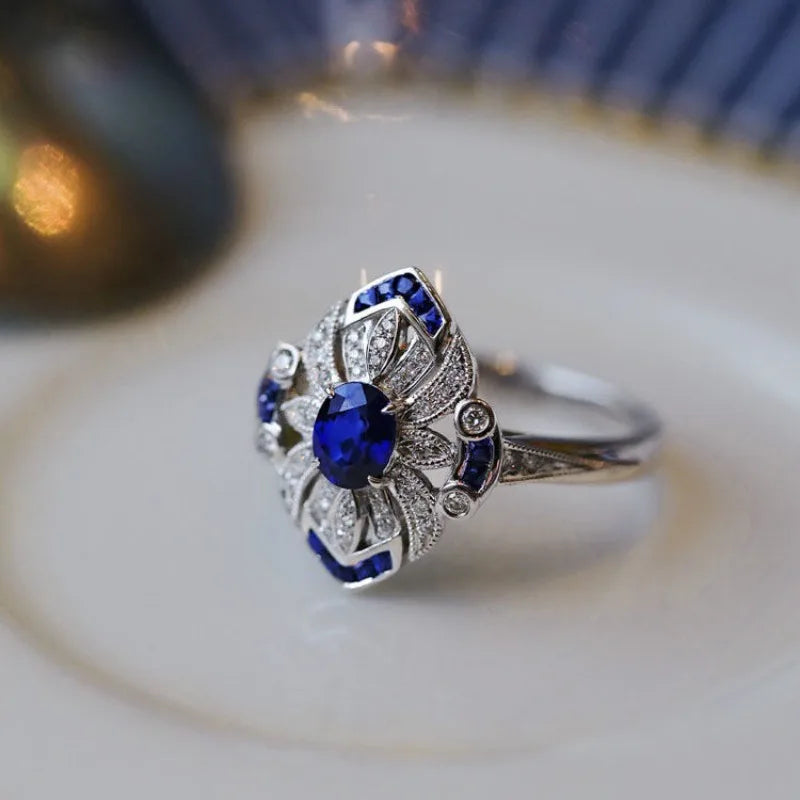 Light Blue Sapphire Ring in Sterling Silver