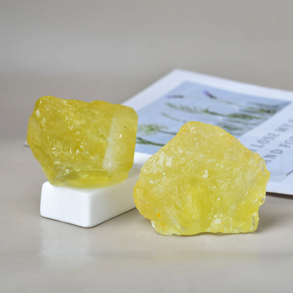 1pc/2pcs Large Natural Citrine Raw Stone, Spirit Chakras Protect Home Decor Gifts, Office Fish Tank Decoration Stone