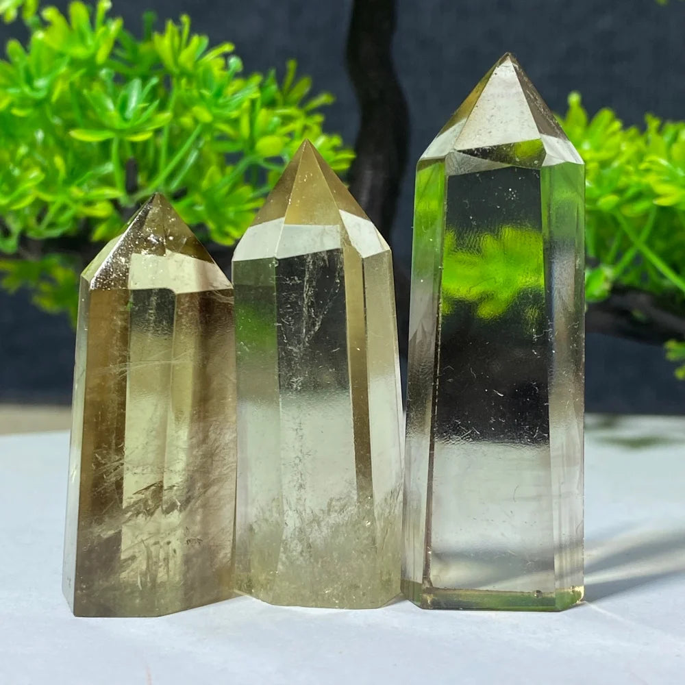 Natural Citrine Quartz Healing Pyramid Beautiful Home Decor Gift Mineral Stone Yellow Crystal Rod For Therapeutic Healing