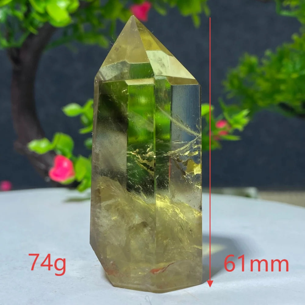 Natural Citrine Quartz Healing Pyramid Beautiful Home Decor Gift Mineral Stone Yellow Crystal Rod For Therapeutic Healing