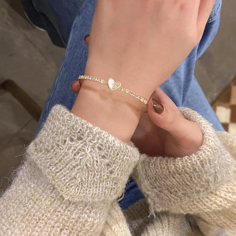 Natural Opal Flower Bracelet – Gold Plated Adjustable Bracelet for Women