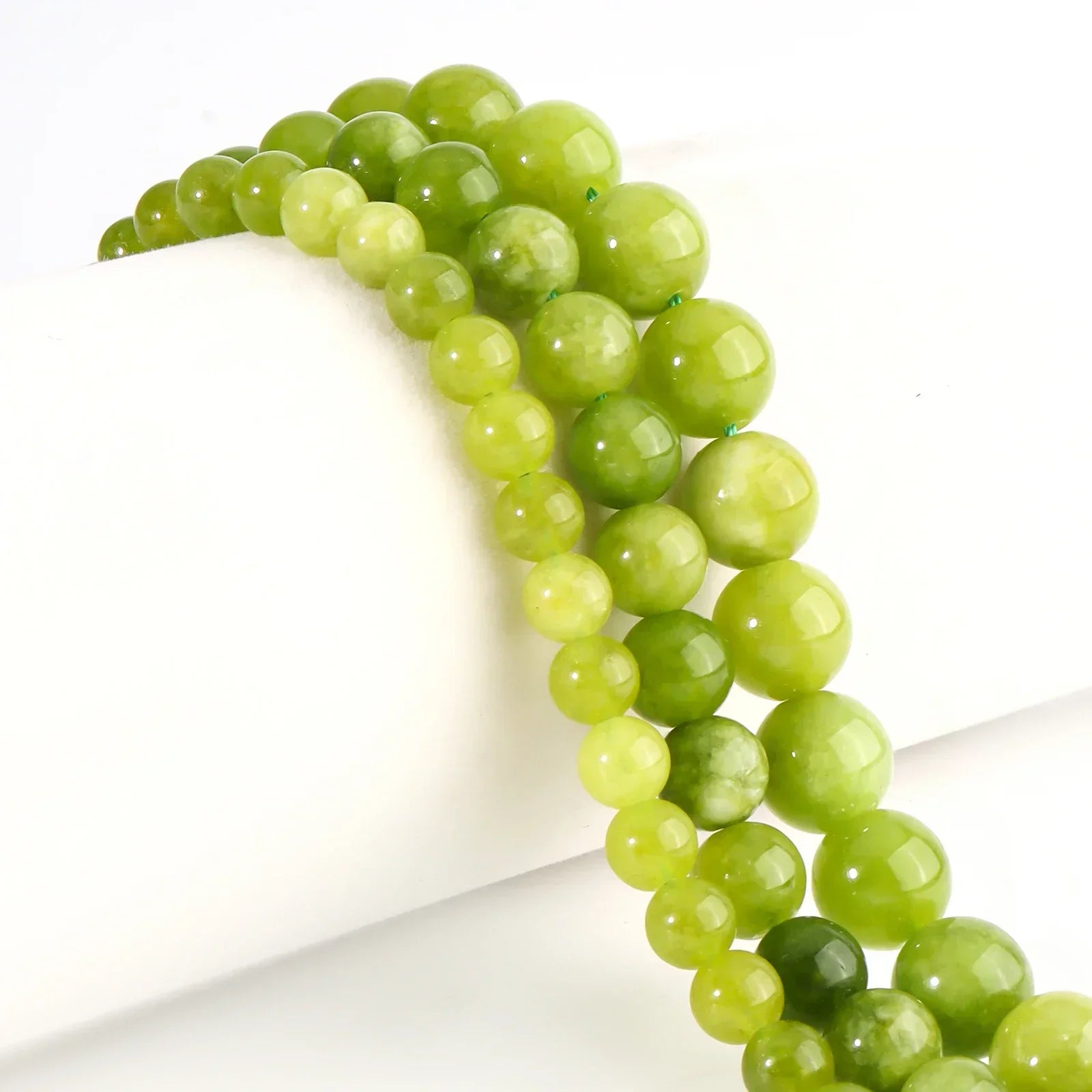 Natural Peridot Chalcedony Lemon Green Jades Stone Beads For Jewelry Making DIY Bracelets Necklace Accessories Supplies 6/8/10mm