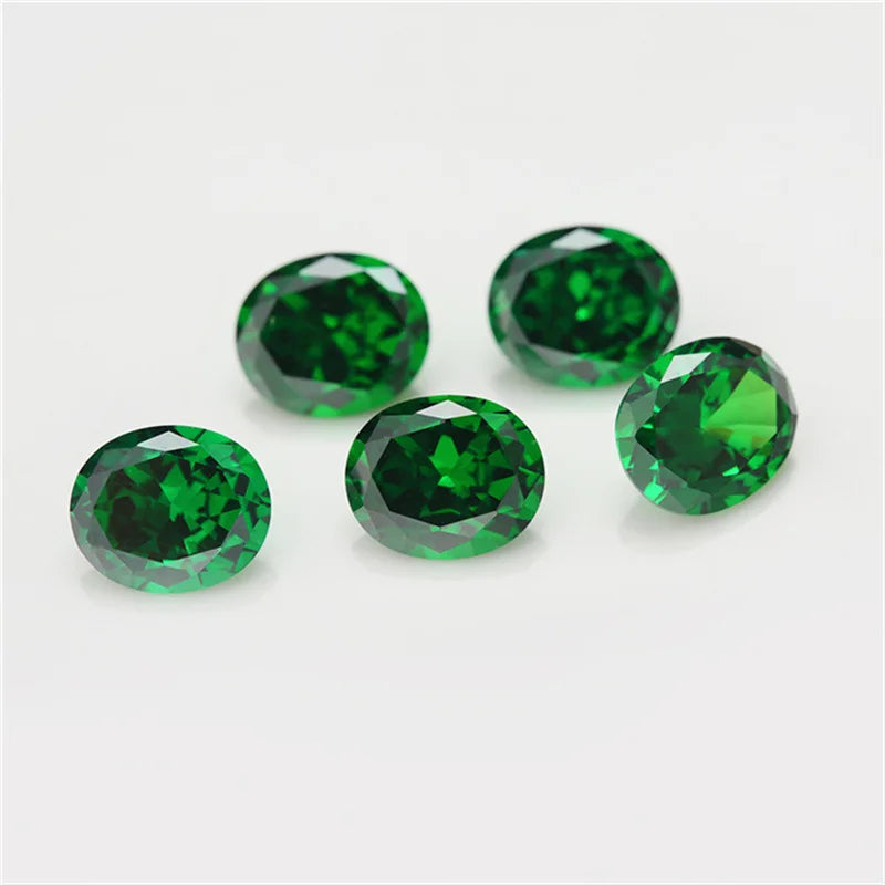 Created Emerald Oval Cut Loose Gemstone