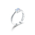 Sterling Silver Moonstone Promise Ring - 925 Sterling Silver