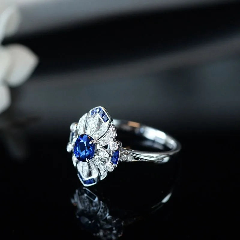 Light Blue Sapphire Ring in Sterling Silver