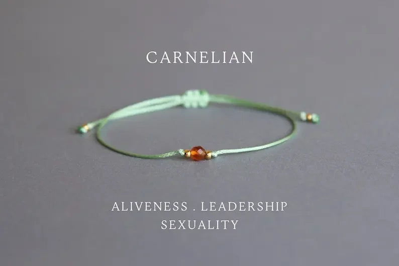 Faceted Carnelian Gemstone Bracelet