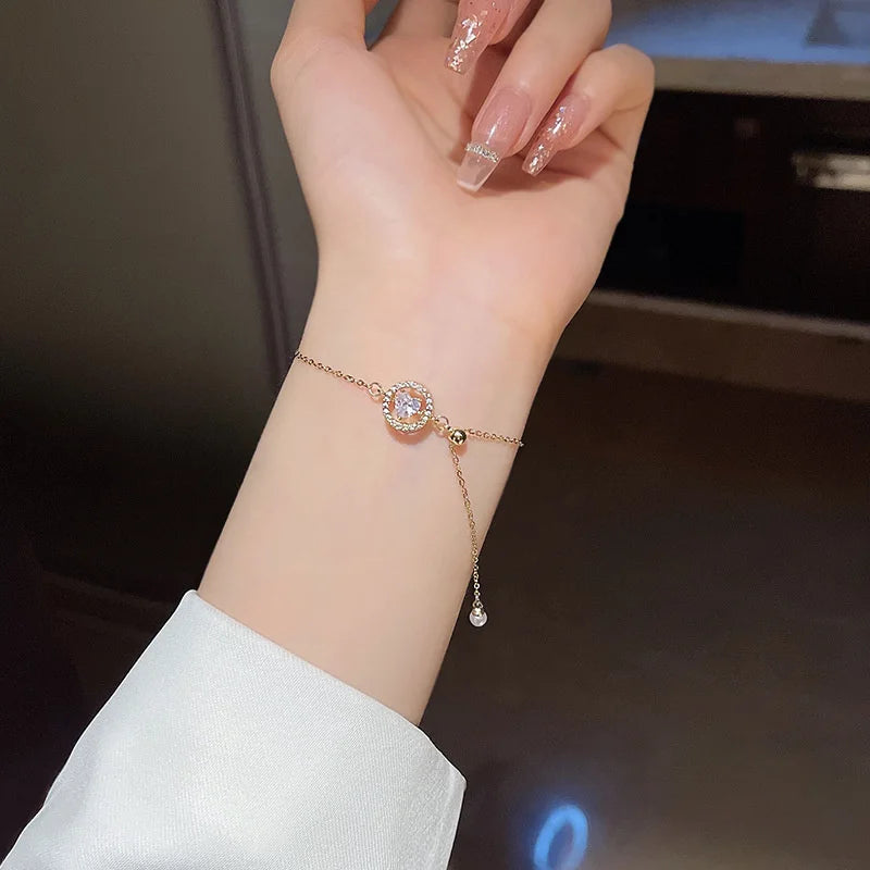 Natural Opal Flower Bracelet – Gold Plated Adjustable Bracelet for Women
