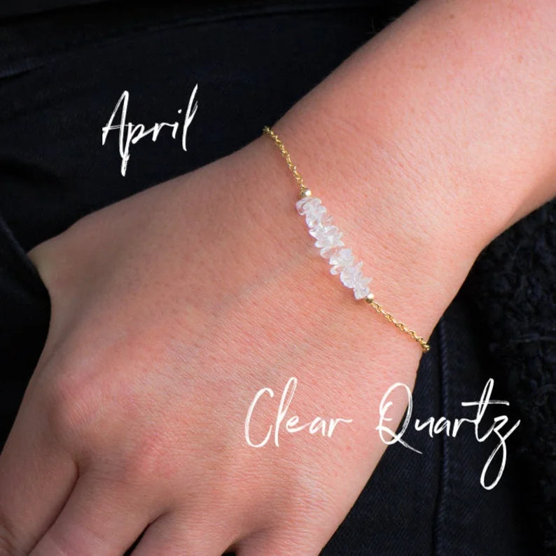Raw Clear Quartz Crystal Bracelet
