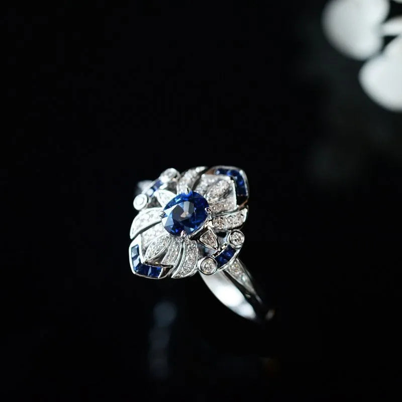 Light Blue Sapphire Ring in Sterling Silver