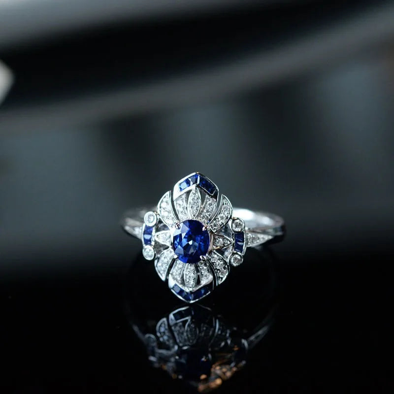 Light Blue Sapphire Ring in Sterling Silver