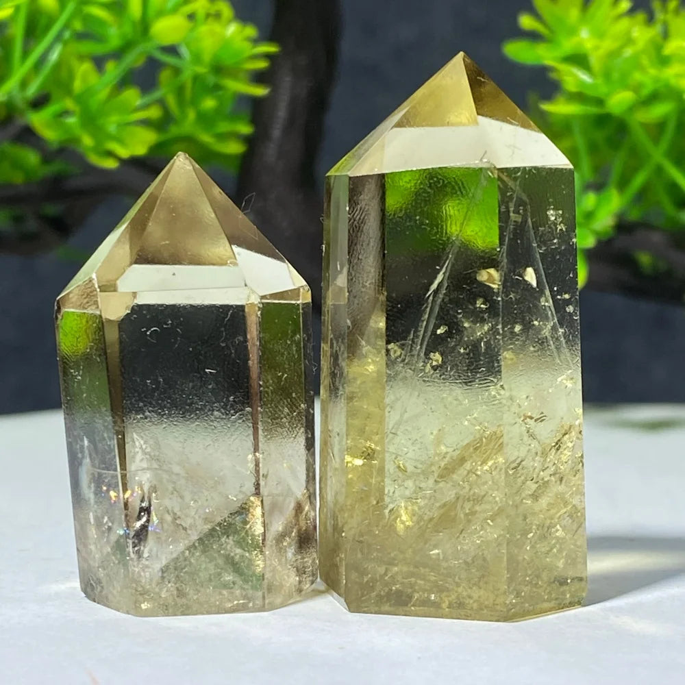 Natural Citrine Quartz Healing Pyramid Beautiful Home Decor Gift Mineral Stone Yellow Crystal Rod For Therapeutic Healing