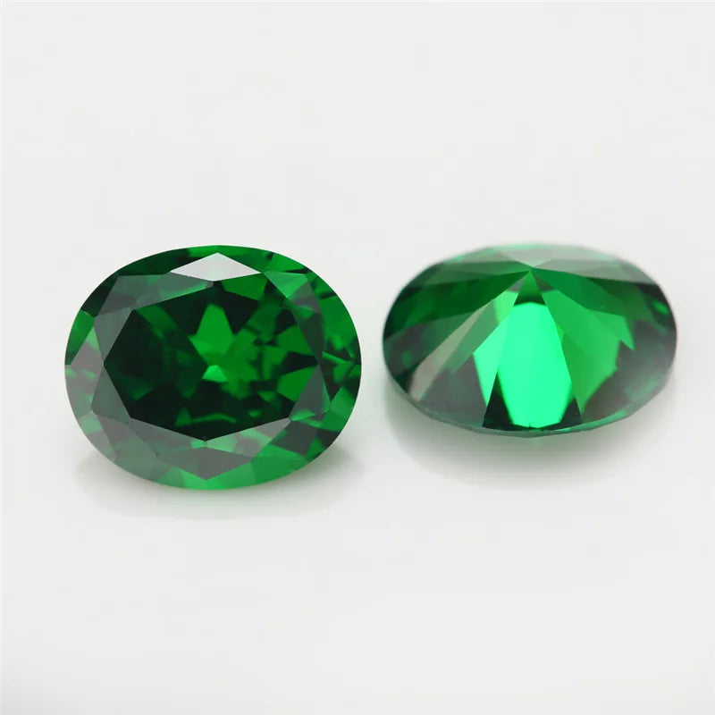 Created Emerald Oval Cut Loose Gemstone