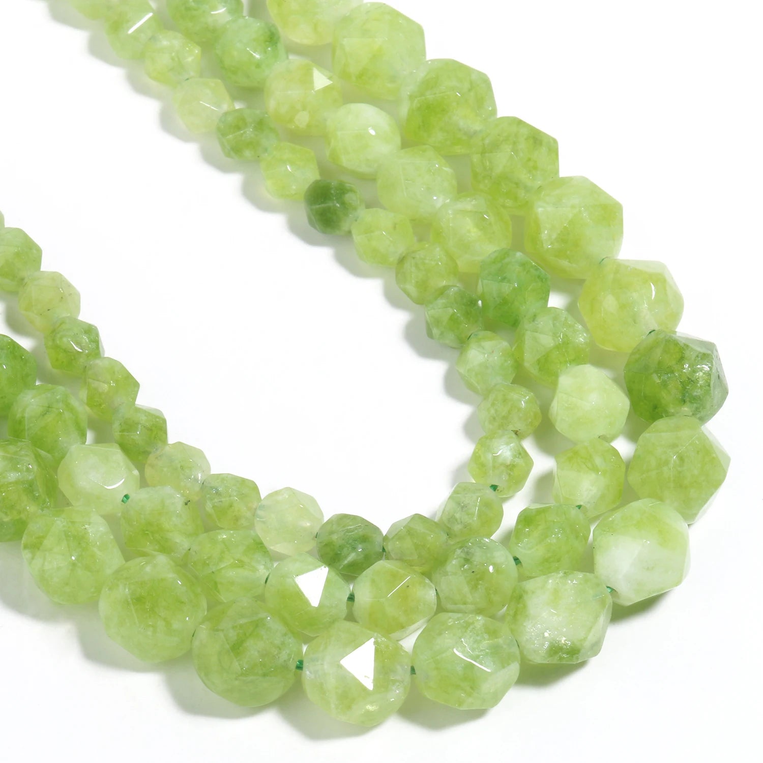 Faceted Peridot Stone Beads Green Olivine Loose August Birthstone Beads for Jewelry Making DIY Bracelet Accessories 6 8 10mm