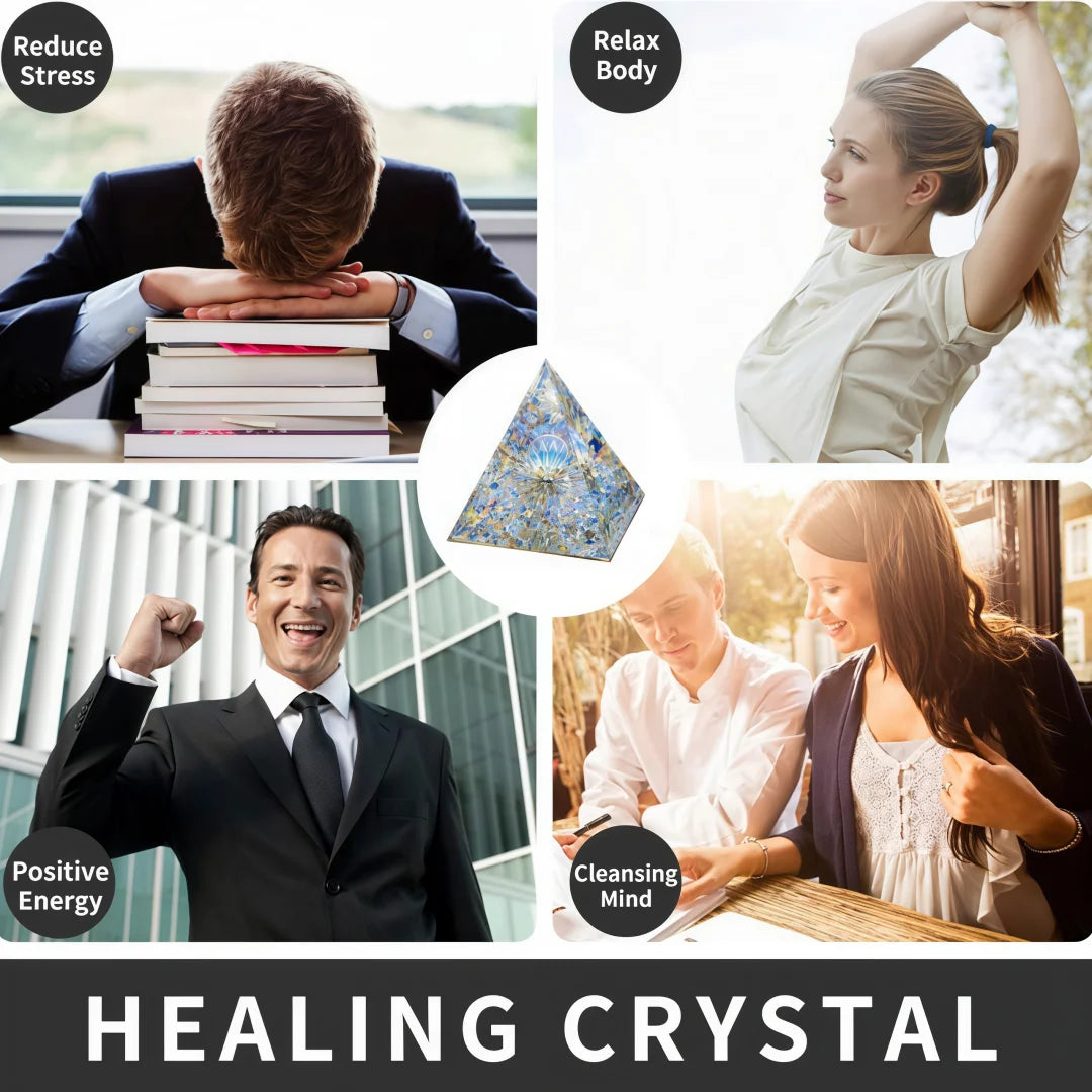 White Lotus Opal Orgone Pyramid | Crystal Home Décor