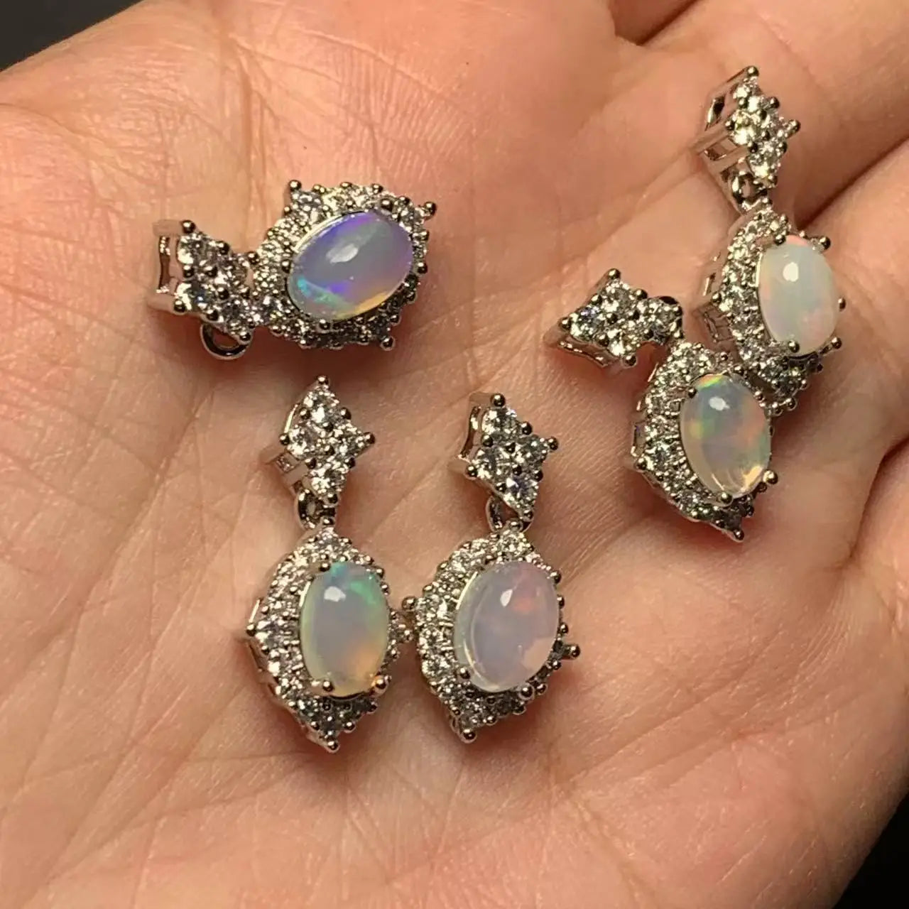 Oval Natural Opal Pendant Necklace | Genuine Gemstone Jewelry