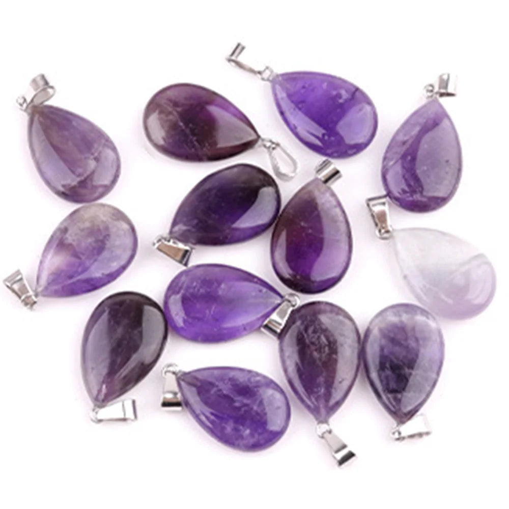 Amethyst Teardrop Birthstone Pendant Necklace