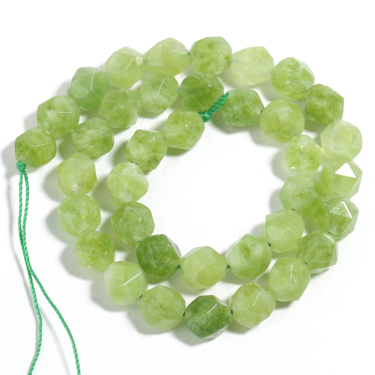 Faceted Peridot Stone Beads Green Olivine Loose August Birthstone Beads for Jewelry Making DIY Bracelet Accessories 6 8 10mm