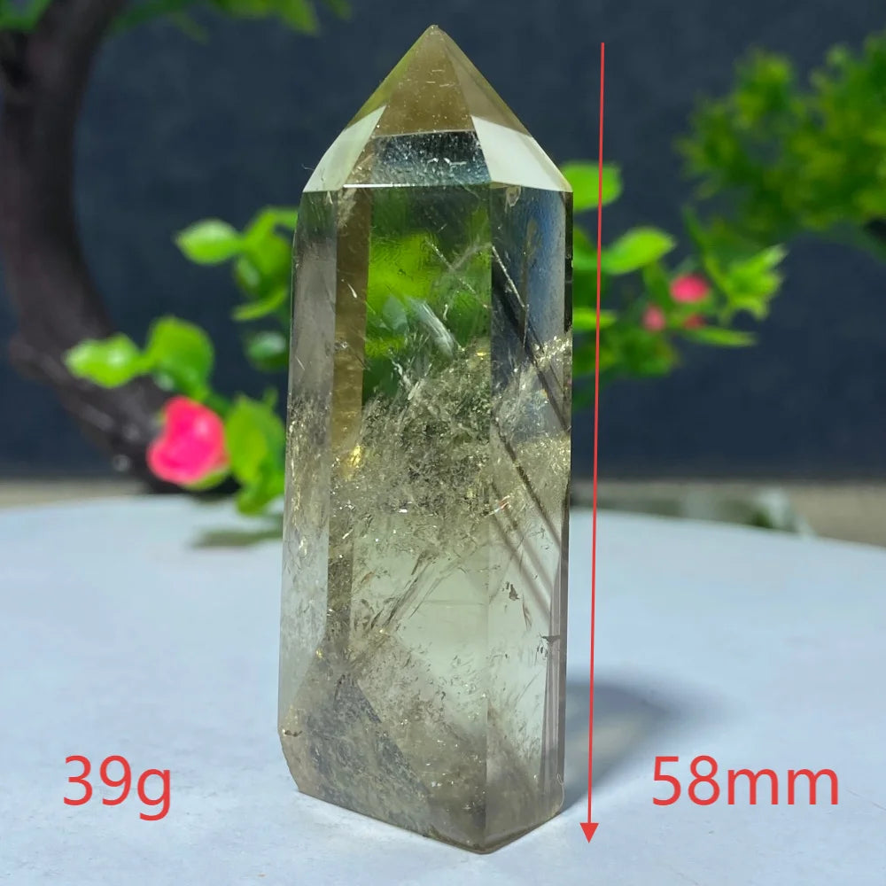 Natural Citrine Quartz Healing Pyramid Beautiful Home Decor Gift Mineral Stone Yellow Crystal Rod For Therapeutic Healing