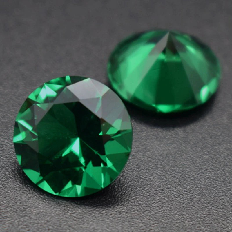 Created Emerald Round Cut Loose Gemstone