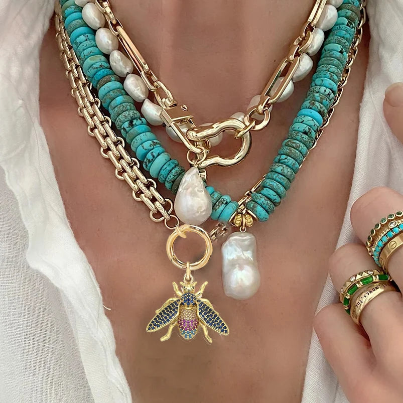 Heart Turquoise Pendant Necklace | Natural Stone December Birthstone