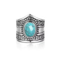 Natural Rainbow Moonstone Cabochon Ring