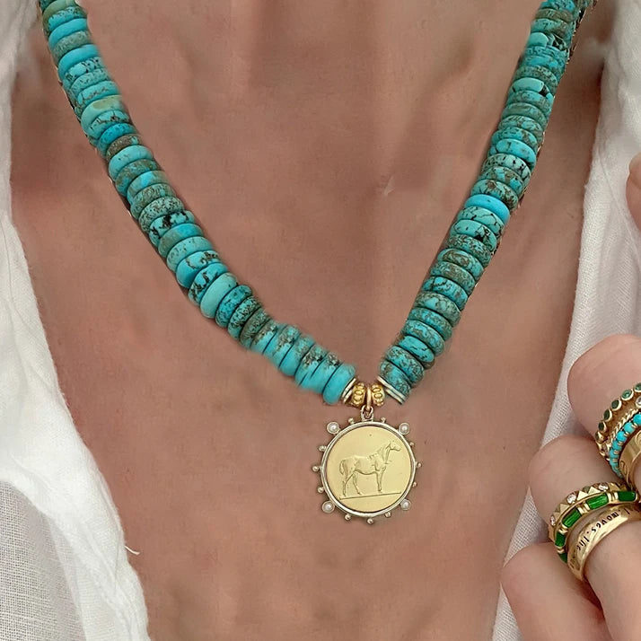 Heart Turquoise Pendant Necklace | Natural Stone December Birthstone