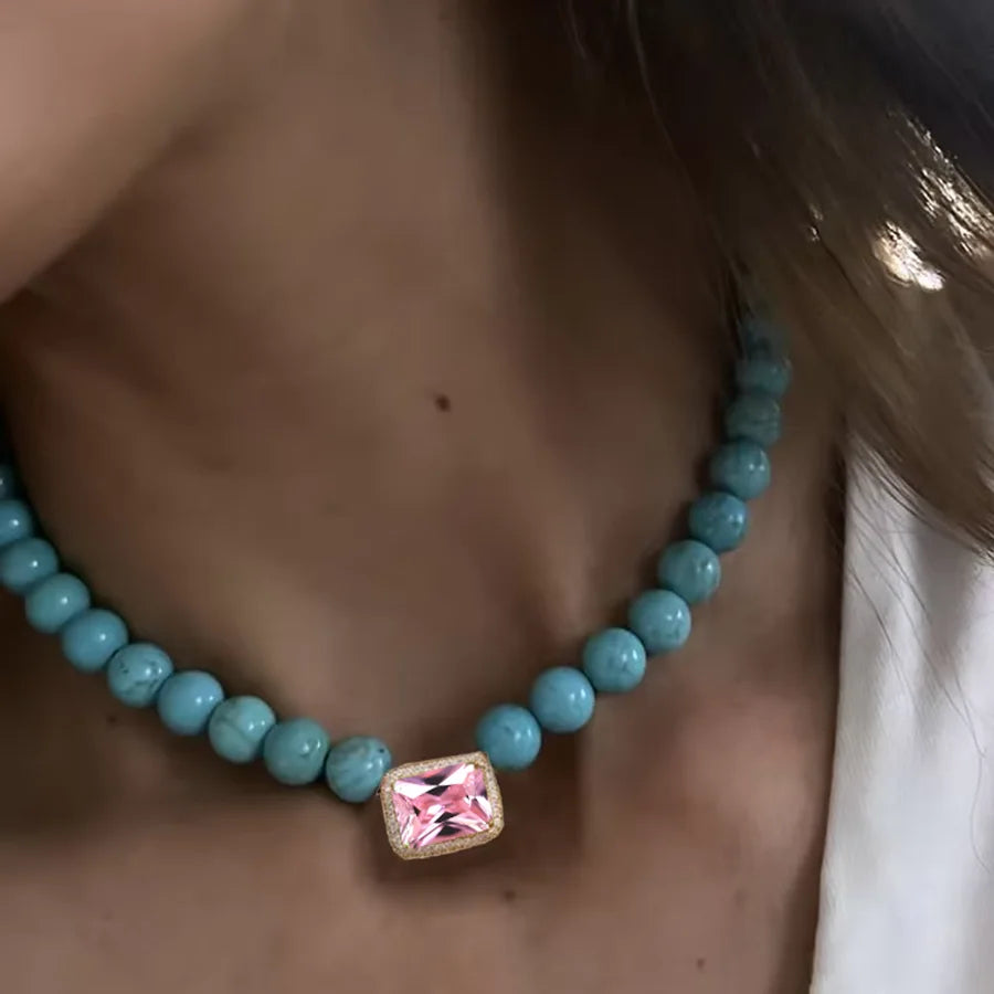 Heart Turquoise Pendant Necklace | Natural Stone December Birthstone