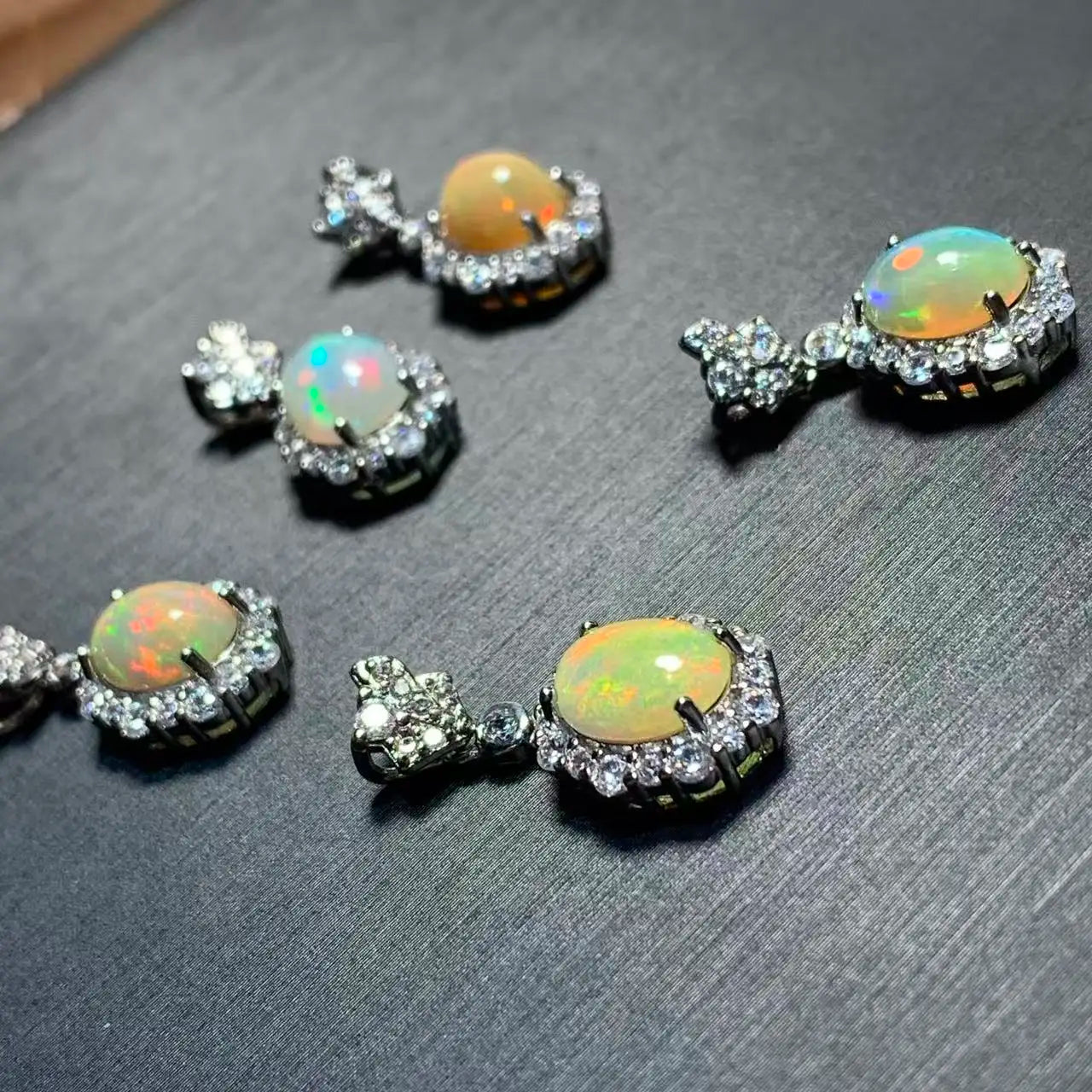 Oval Natural Opal Pendant Necklace | Genuine Gemstone Jewelry
