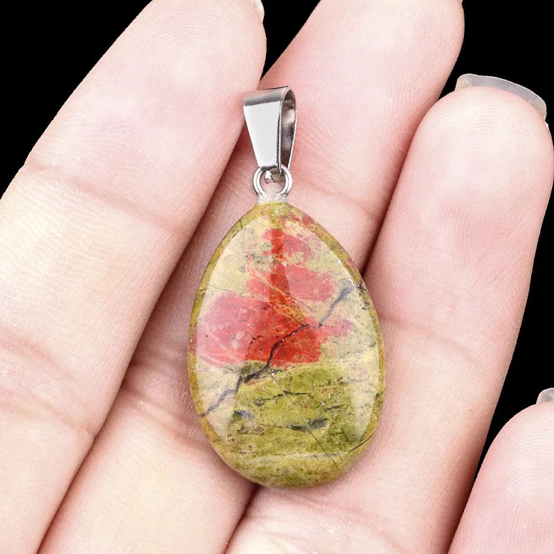 Amethyst Teardrop Birthstone Pendant Necklace