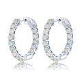 Natural Opal Huggie Earrings in 925 Sterling Silver – October Birthstone