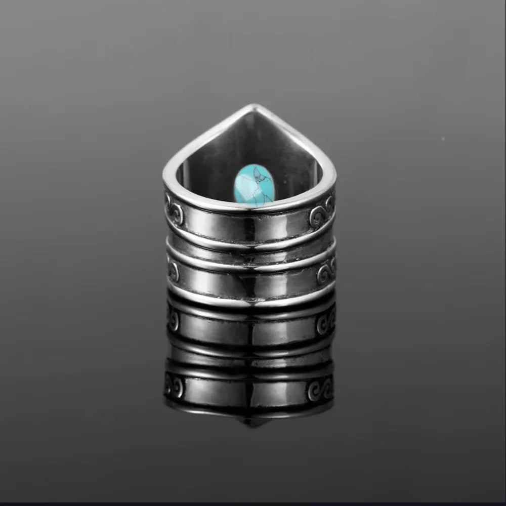 Natural Rainbow Moonstone Cabochon Ring