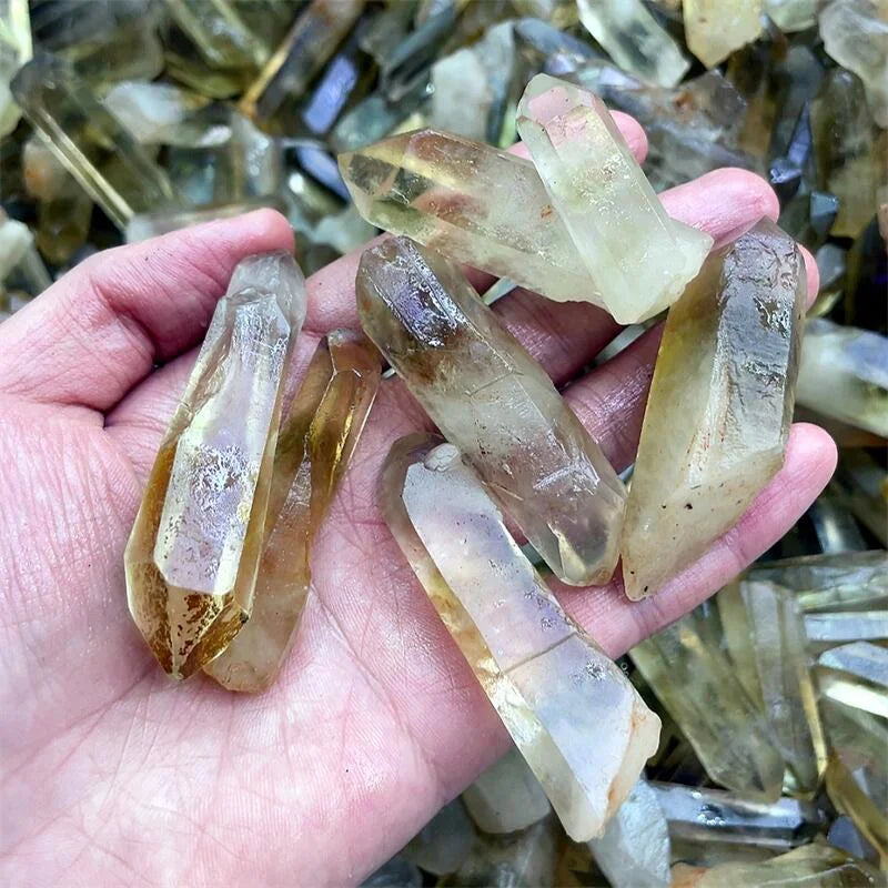 500g Natural Citrine Raw Point Quartz Crystal Cluster Raw Specimen Healing Stone Reiki Rock Ornaments Home Decoration