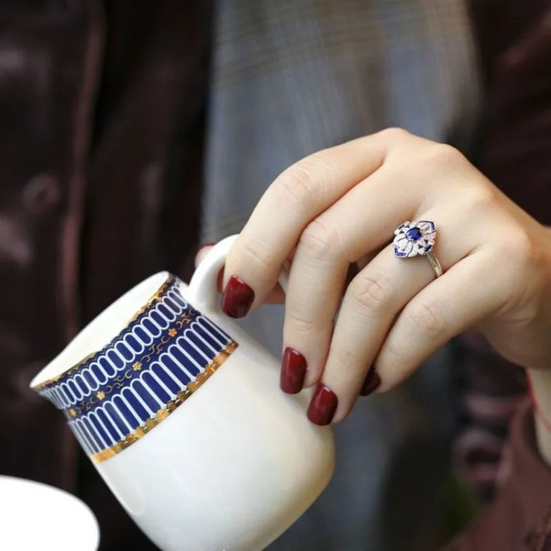 Light Blue Sapphire Ring in Sterling Silver