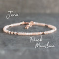 Peach Moonstone June Birthstone Bracelet