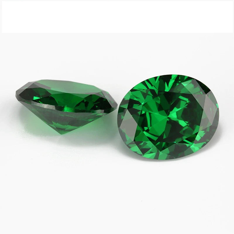 Created Emerald Oval Cut Loose Gemstone
