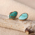 Blue Turquoise Statement Earrings | Electroplated Fashion Jewelry