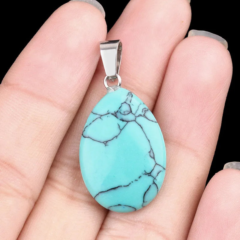 Amethyst Teardrop Birthstone Pendant Necklace