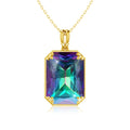 Real Sterling Sliver Necklace Pendant Peridot Birthstone Gold Plated Fine Jewelry  Anniversary Party For Women Accessorie