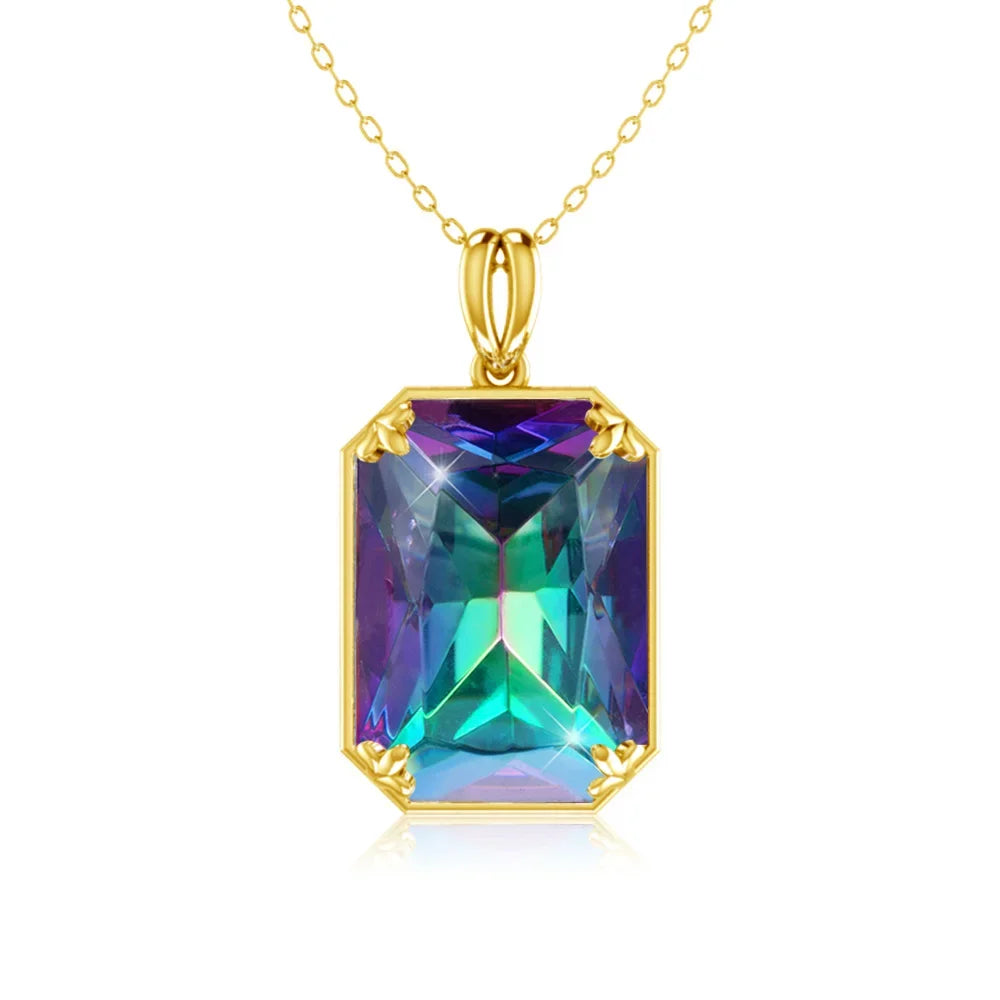 Real Sterling Sliver Necklace Pendant Peridot Birthstone Gold Plated Fine Jewelry  Anniversary Party For Women Accessorie