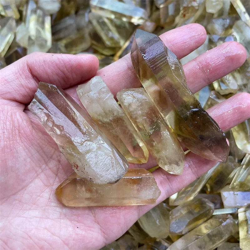 500g Natural Citrine Raw Point Quartz Crystal Cluster Raw Specimen Healing Stone Reiki Rock Ornaments Home Decoration