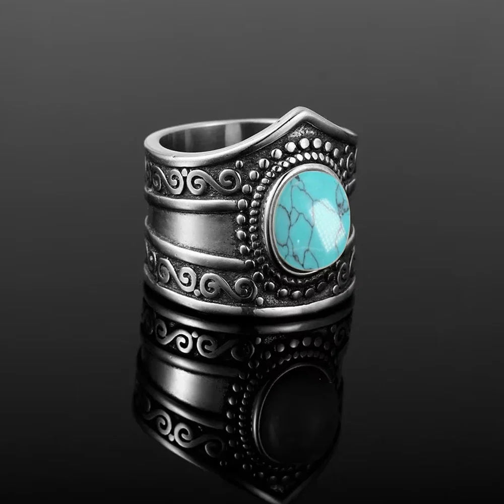 Natural Rainbow Moonstone Cabochon Ring