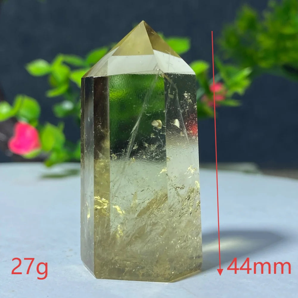 Natural Citrine Quartz Healing Pyramid Beautiful Home Decor Gift Mineral Stone Yellow Crystal Rod For Therapeutic Healing
