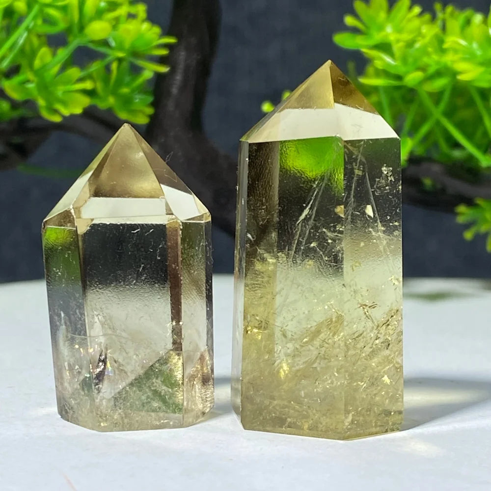 Natural Citrine Quartz Healing Pyramid Beautiful Home Decor Gift Mineral Stone Yellow Crystal Rod For Therapeutic Healing