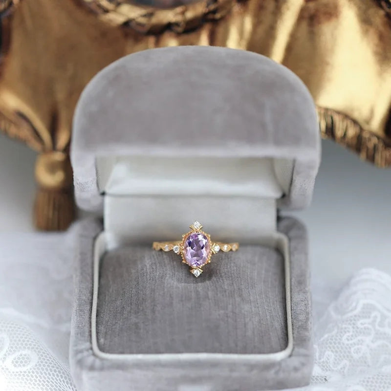 Adjustable Amethyst Birthstone Ring