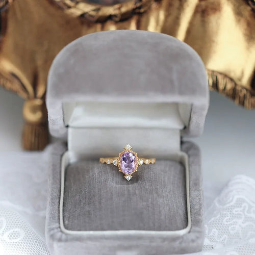 Adjustable Amethyst Birthstone Ring